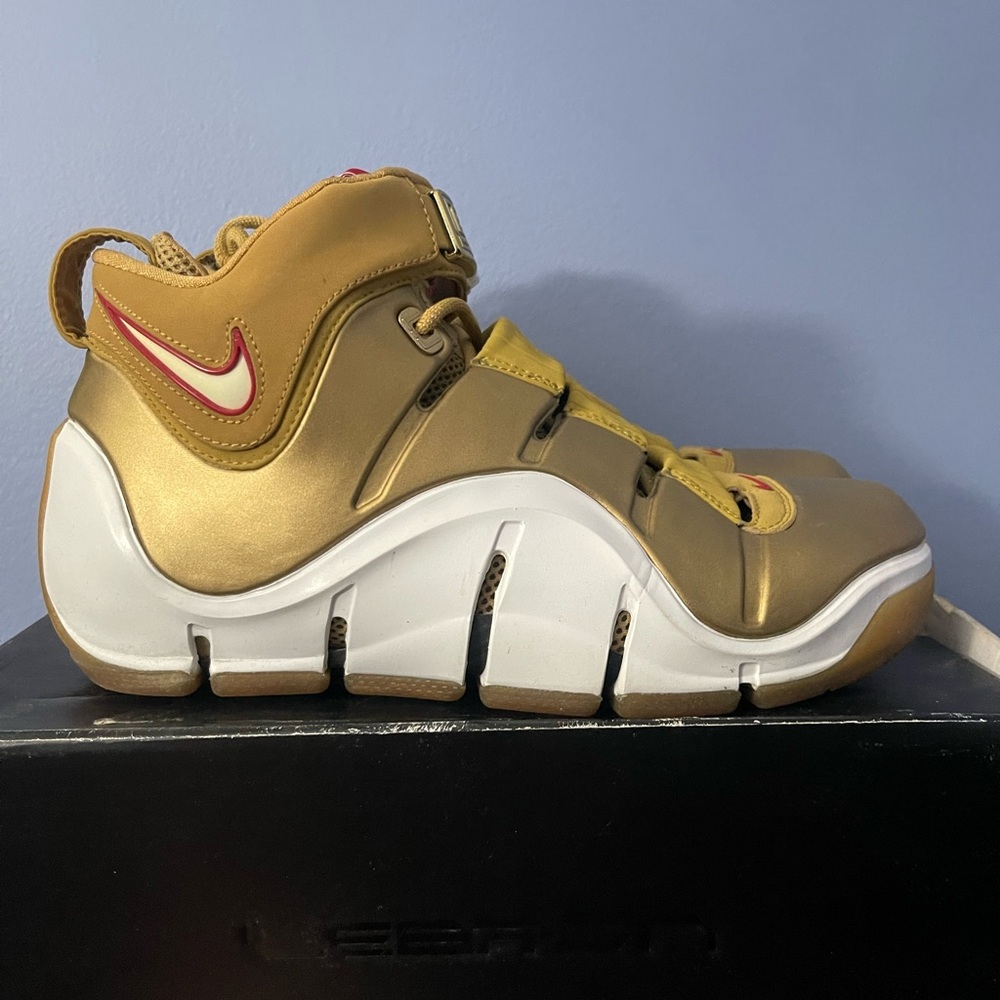 Nike Zoom Lebron 4 All-Star IV Metallic Gold/White-Varsity Red SZ 8.5 314647-